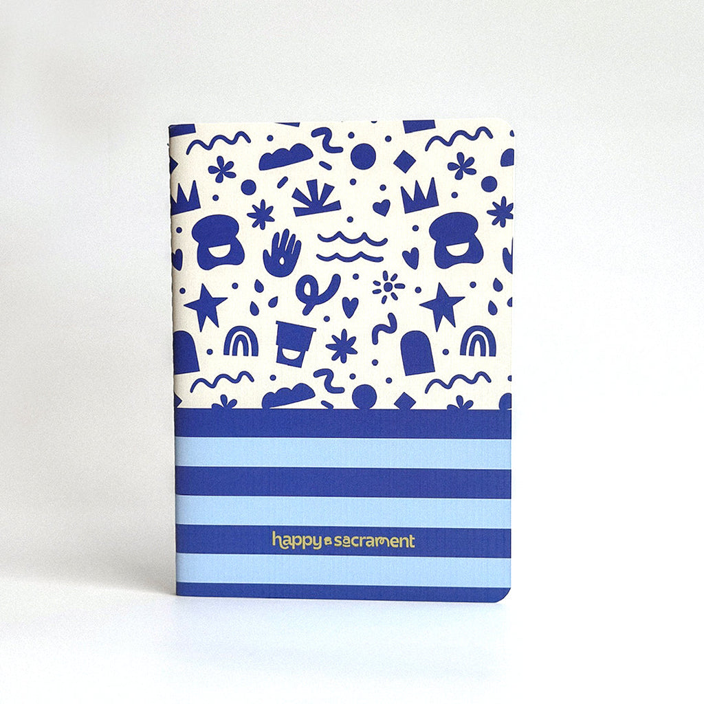 Happy Notebook in Royal Stripe